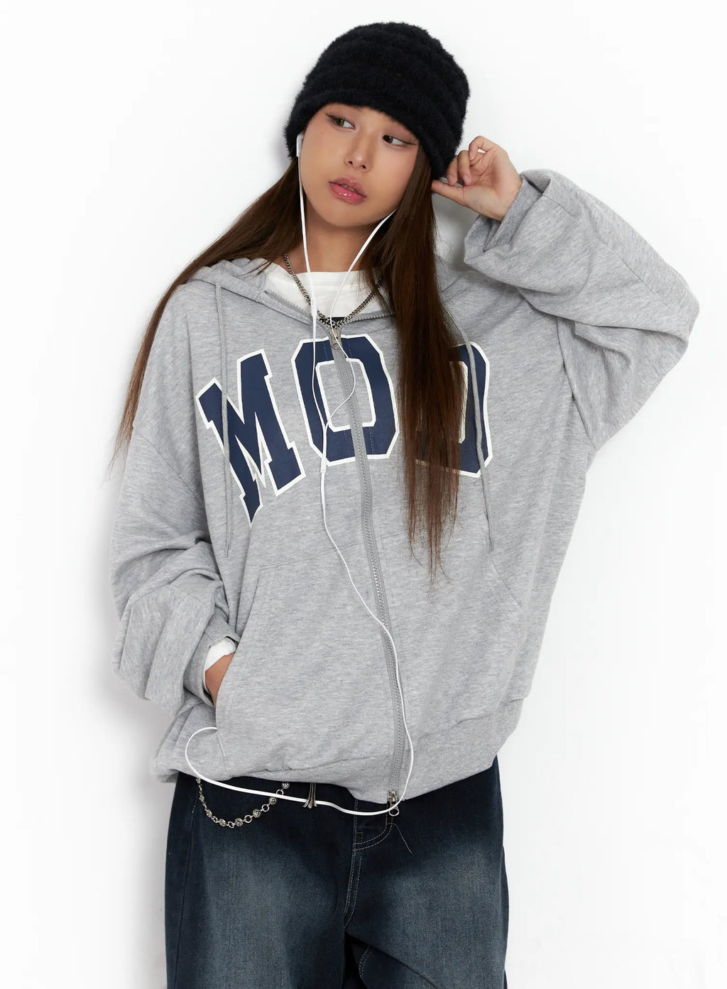 Comfort Fit Graphic Hoodie Zip-Up CS522