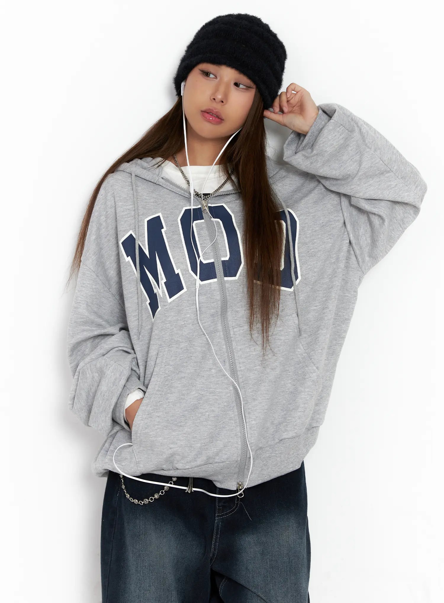 Comfort Fit Graphic Hoodie Zip-Up CS522