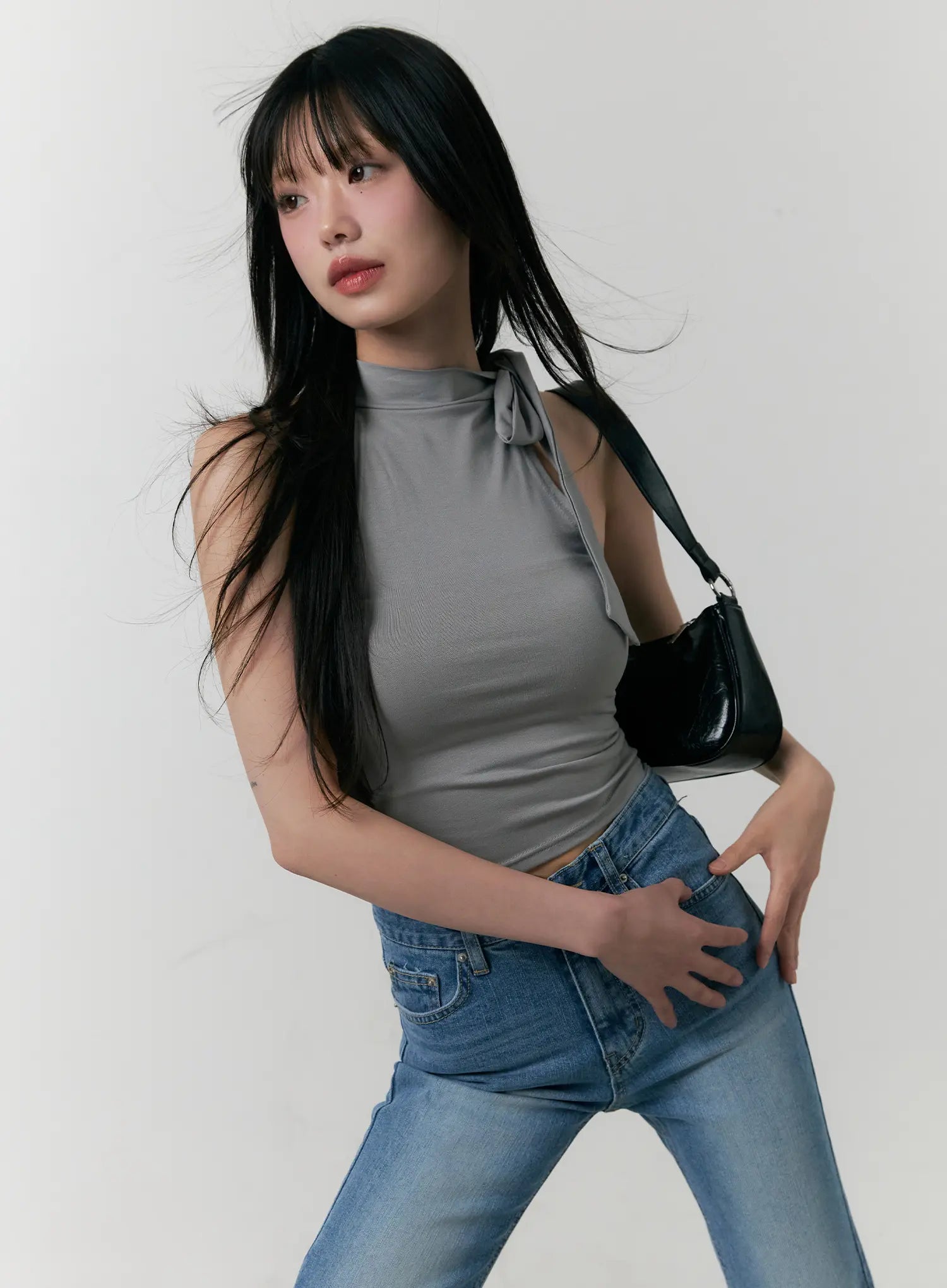 Slim-Fit Halter-Tie Tank Top CU520