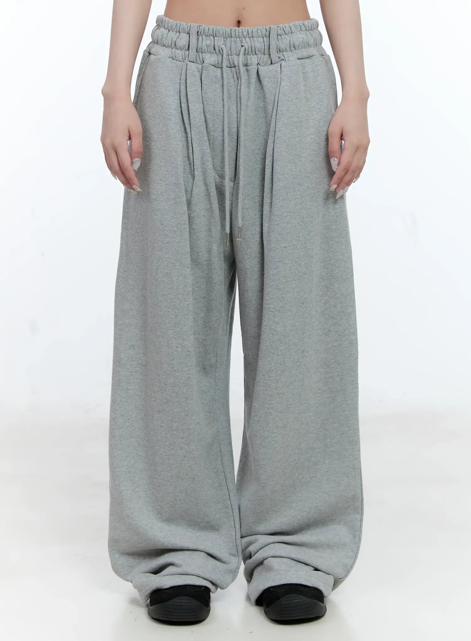 Cozy Pintuck Wide-Leg Sweatpants CG501