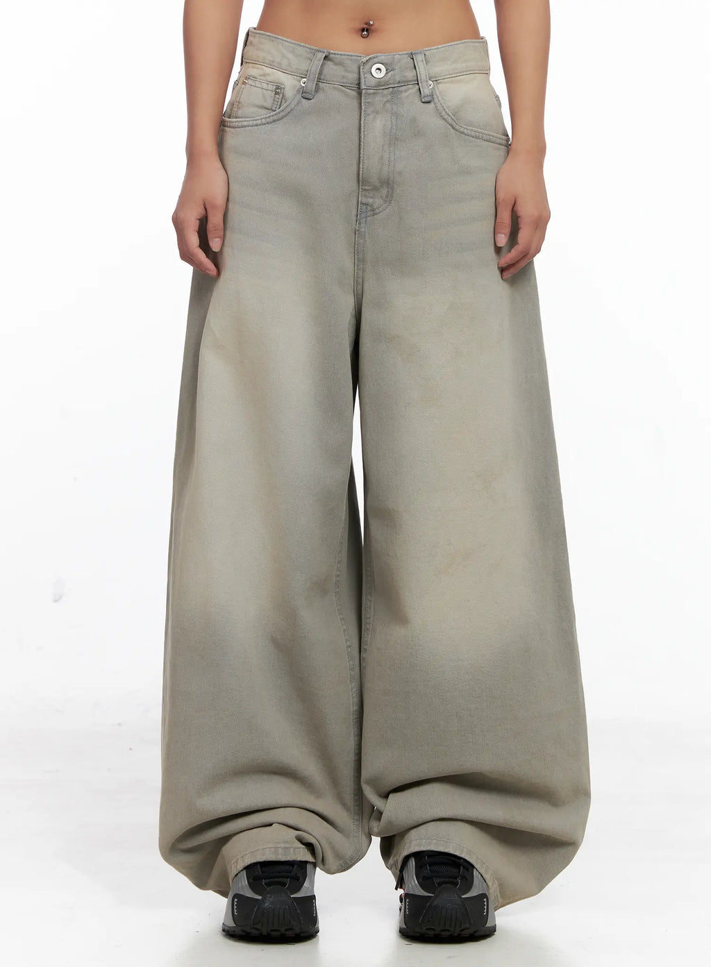 Ximena Casual Wide Leg Grey Jeans CS522