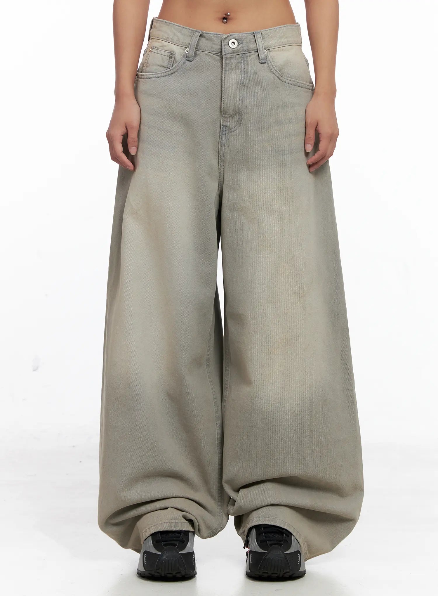 Ximena Casual Wide Leg Grey Jeans CS522