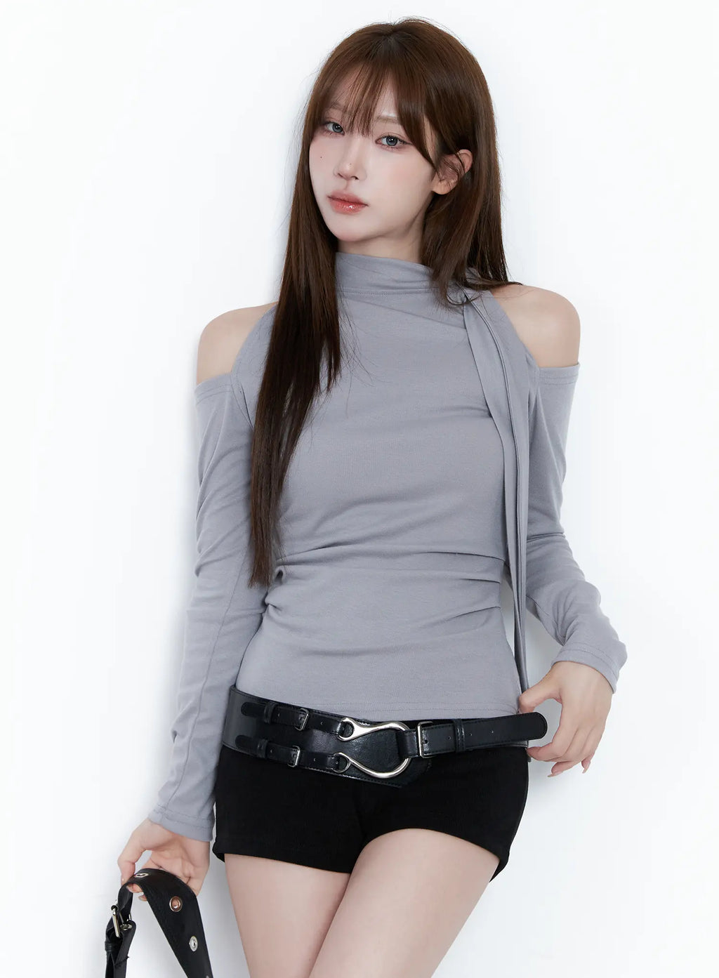 Cut-Out Shoulder Turtleneck Top CG529