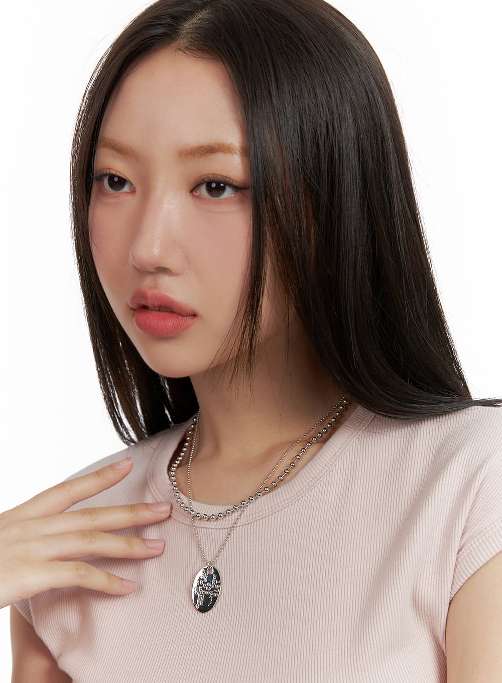 Pendant Lettering Double Necklace CU405