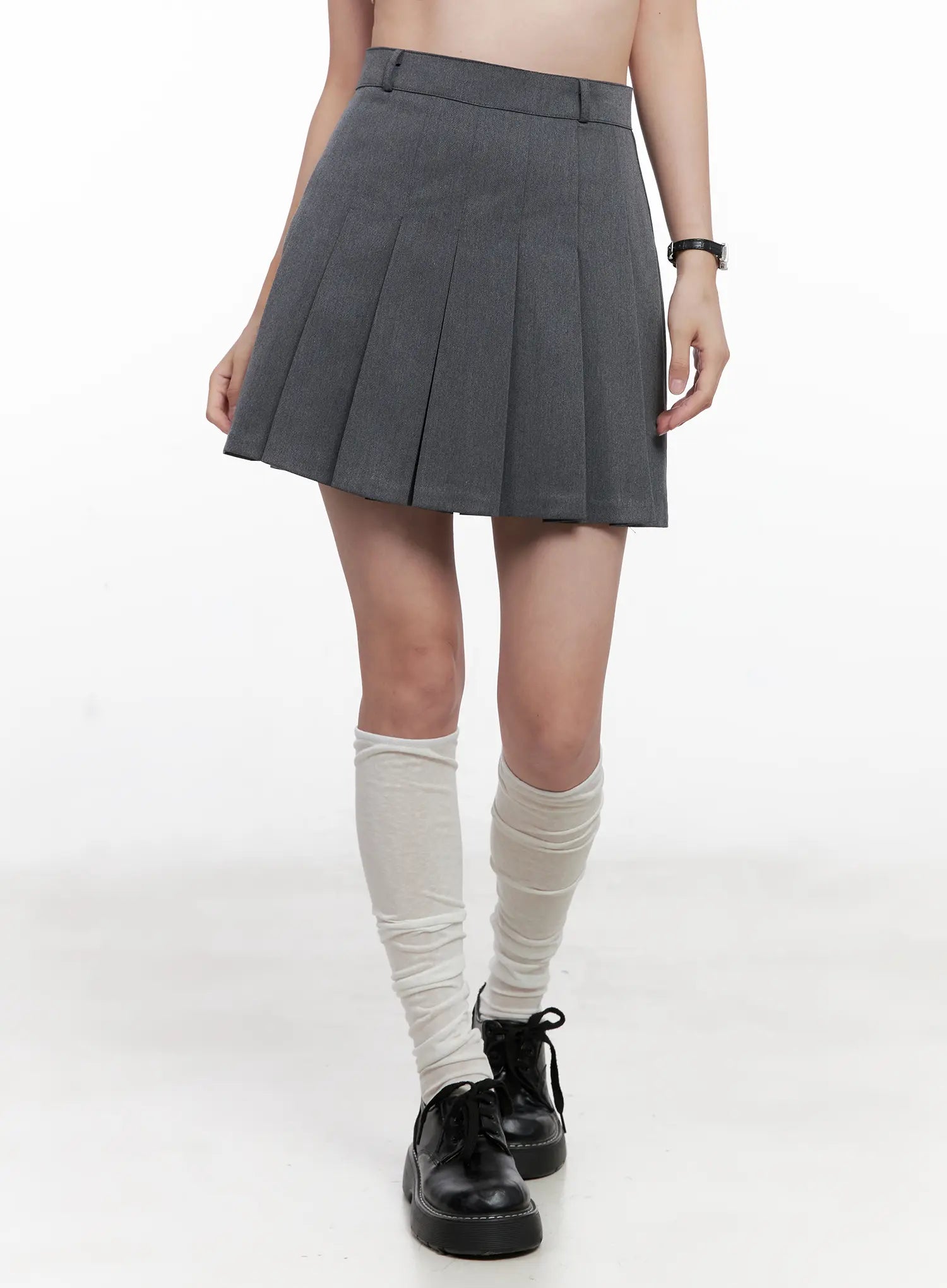 Classic Pleated Mini A-Line Skirt CL524