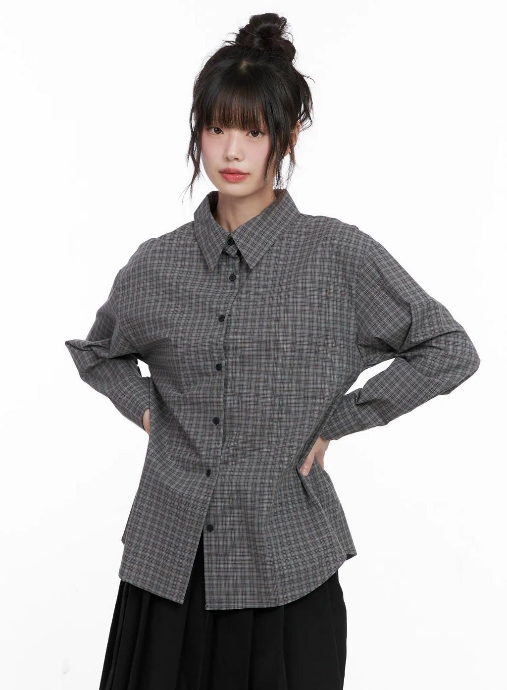 Checkered Button-Up Shirt CG515