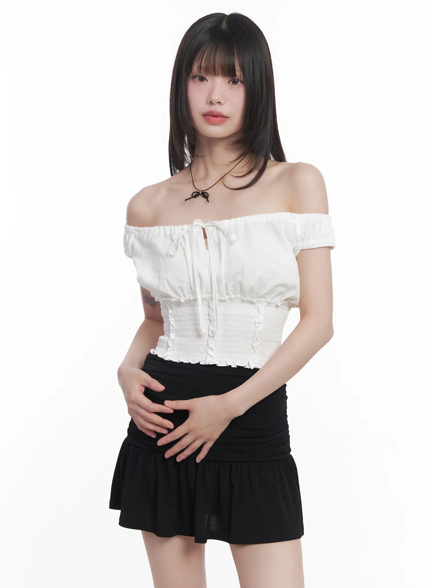 Frill Off-Shoulder Top CU519