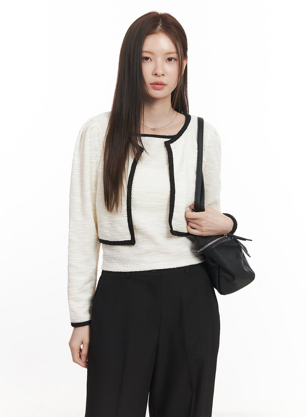 Contrast Tank Top Cardigan Set CA501