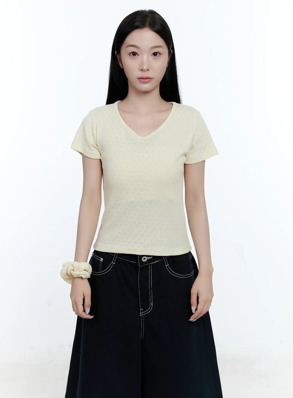 V-Neck Short-Sleeve Knit Tee CG501