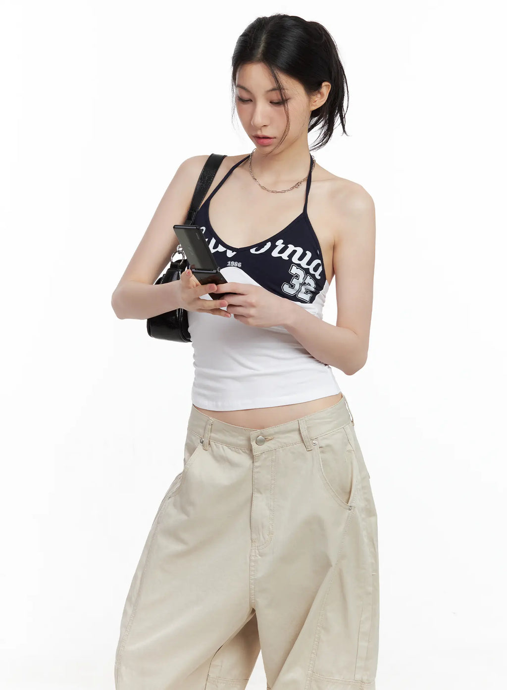 Contrast Graphic Halter Top CU530