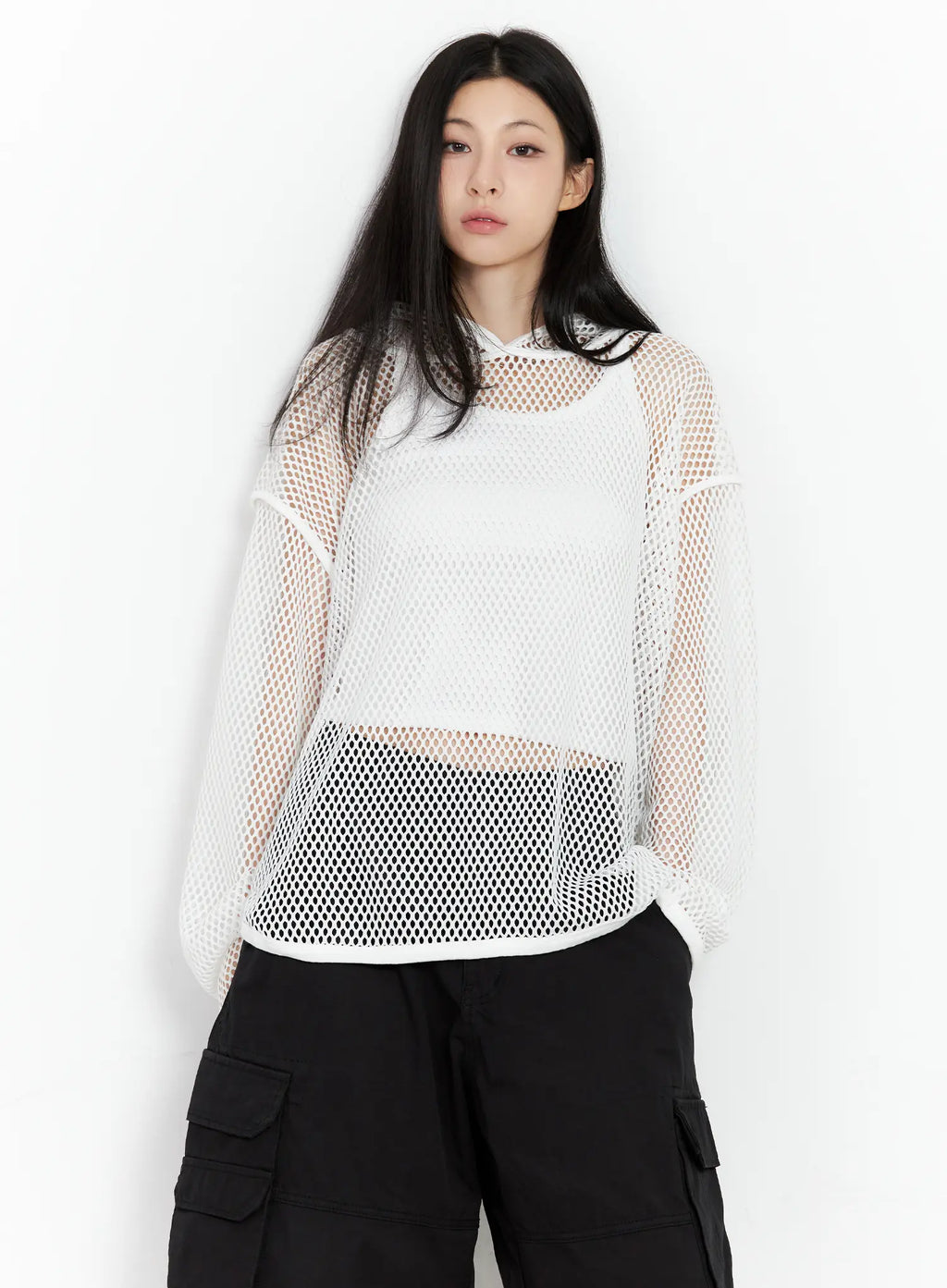 Oversized Mesh Hoodie CU530