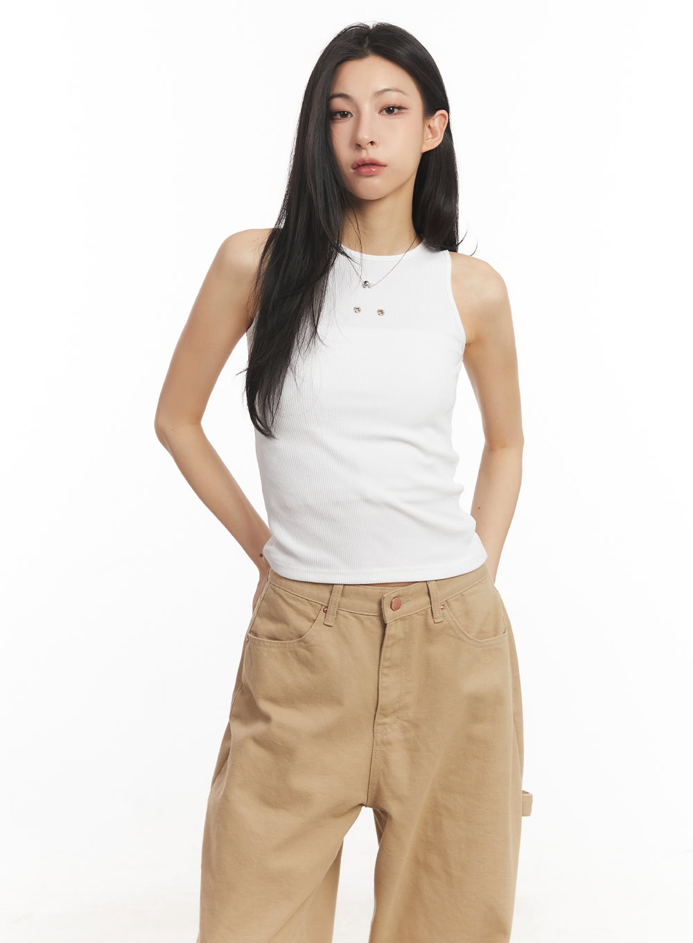 Eyelet Sleeveless Tank Top CA504