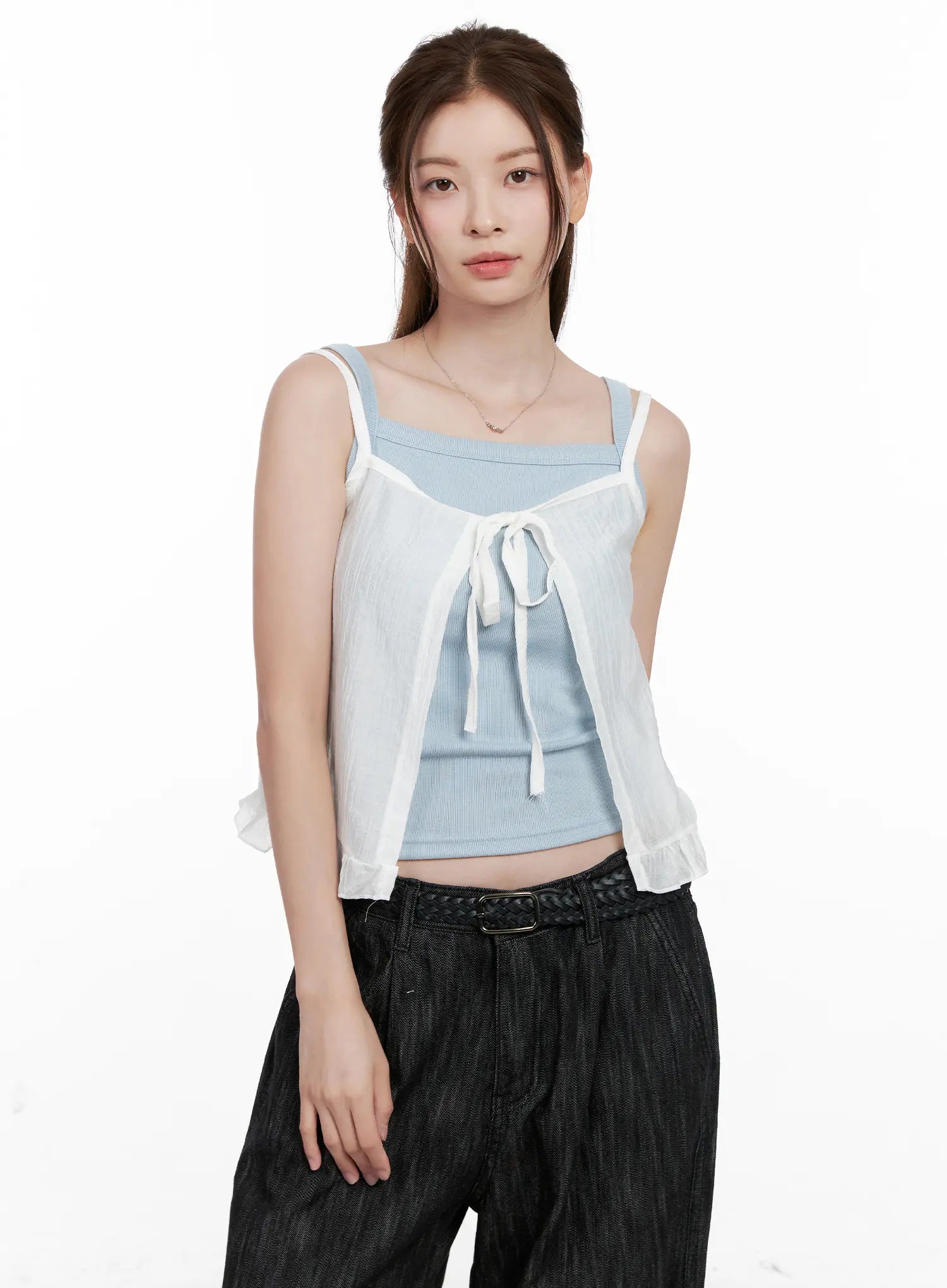 Frill Ribbon Bustier Tank CL523