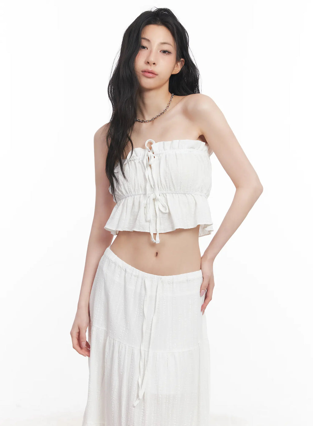 Ribbon Frill Tube Top CU510