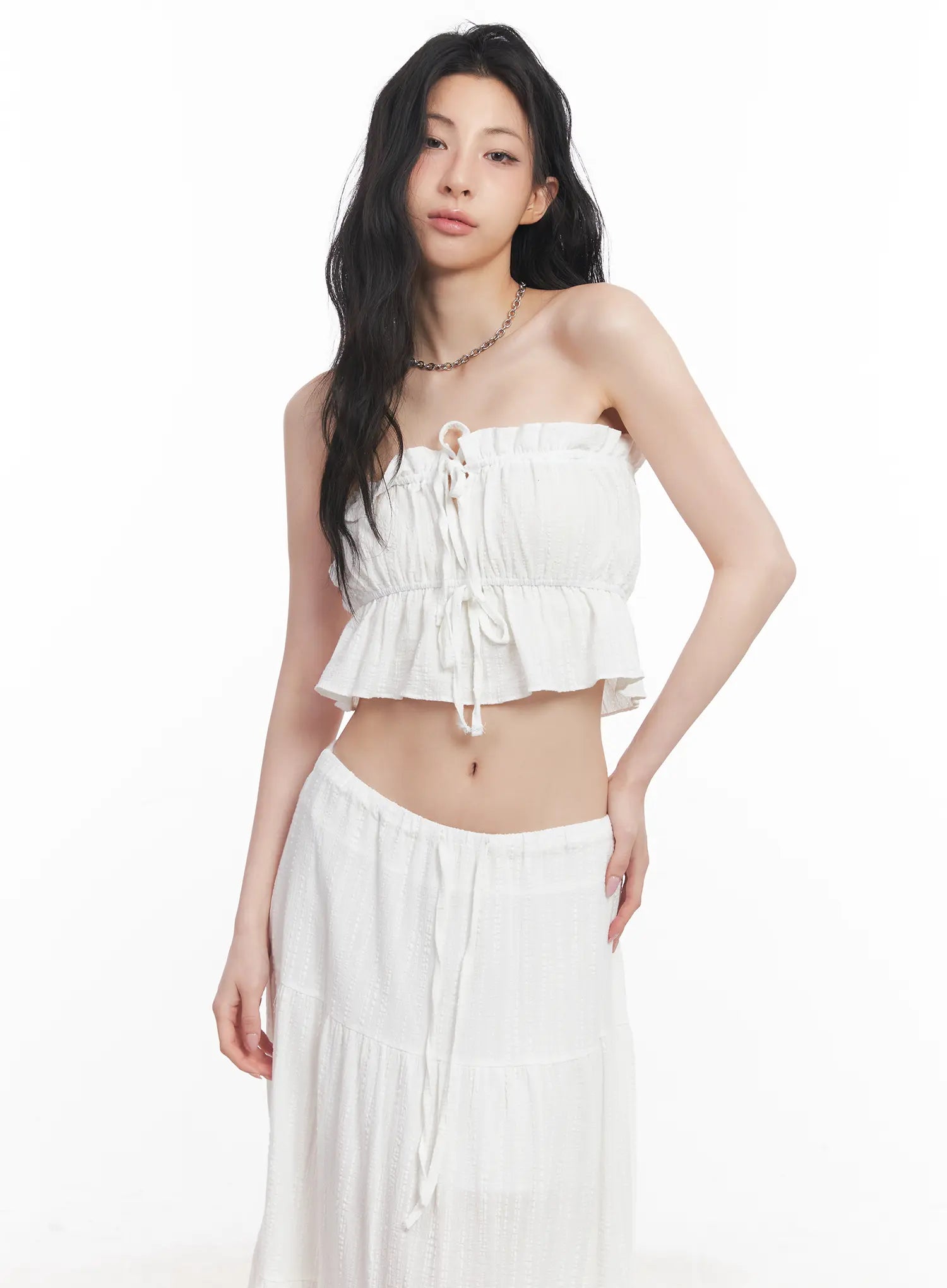 Ribbon Frill Tube Top CU510