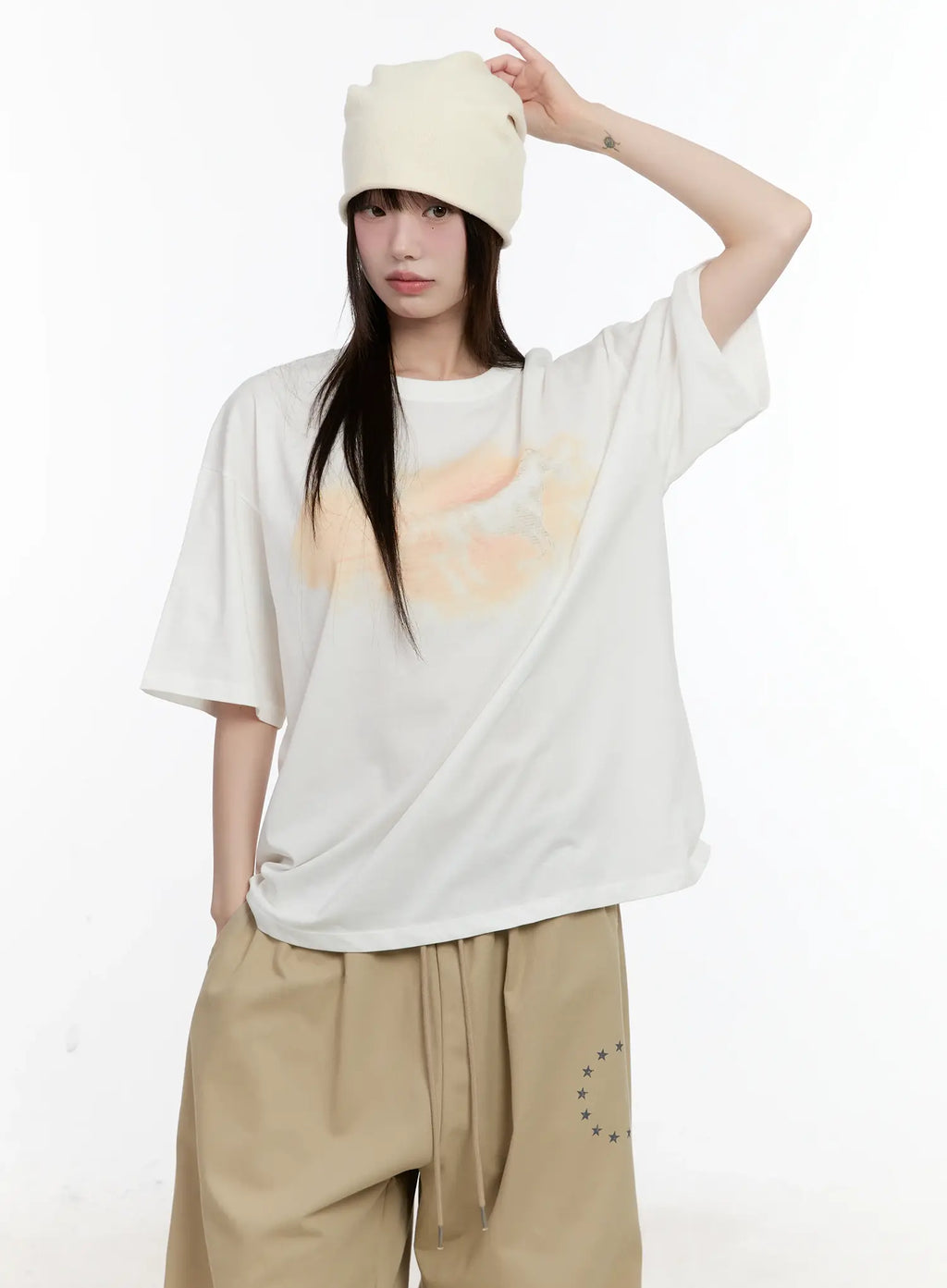 Washed Graphic Oversized Tee CL504