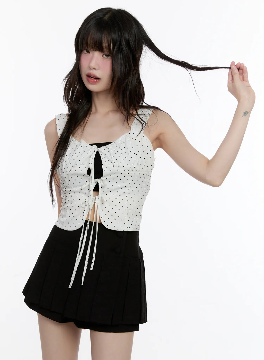 Polka Dot Front-Tie Tank CL507
