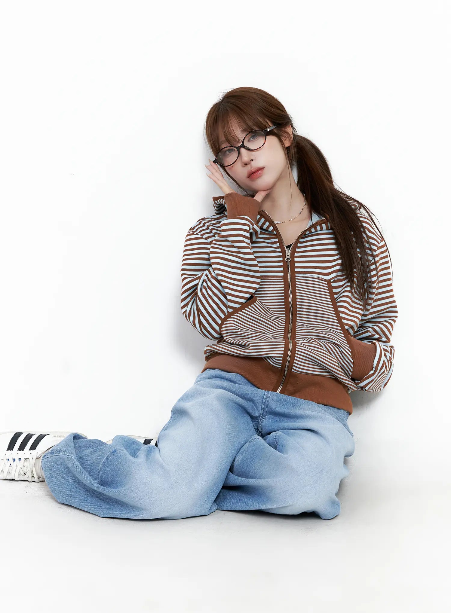 Striped Zip-Up Hoodie CG529