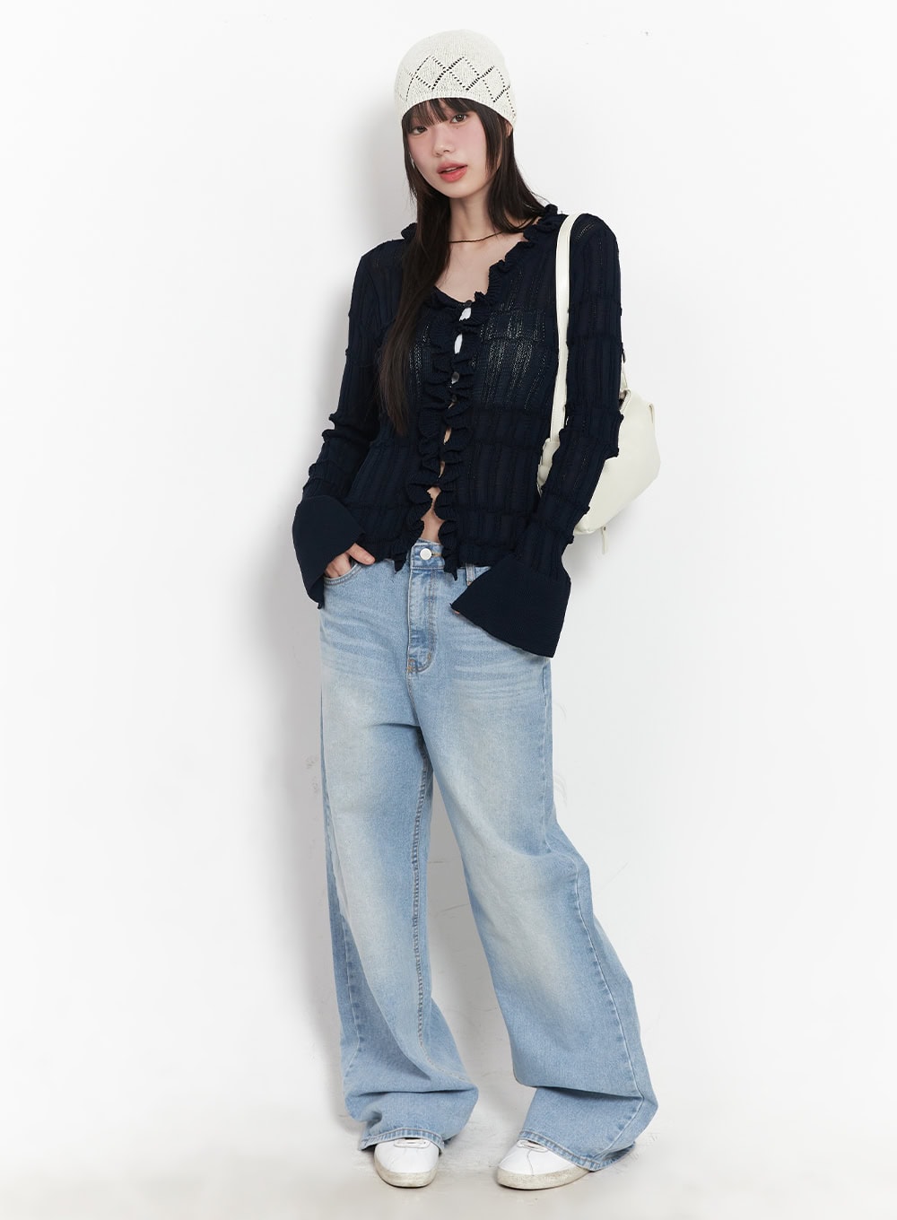 Cierra Washed Wide-Leg Jeans CY520