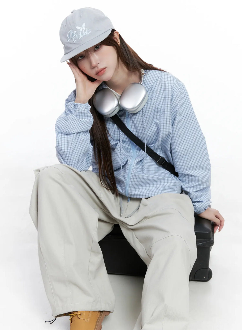 Gingham Lightweight Windbreaker Jacket CG529