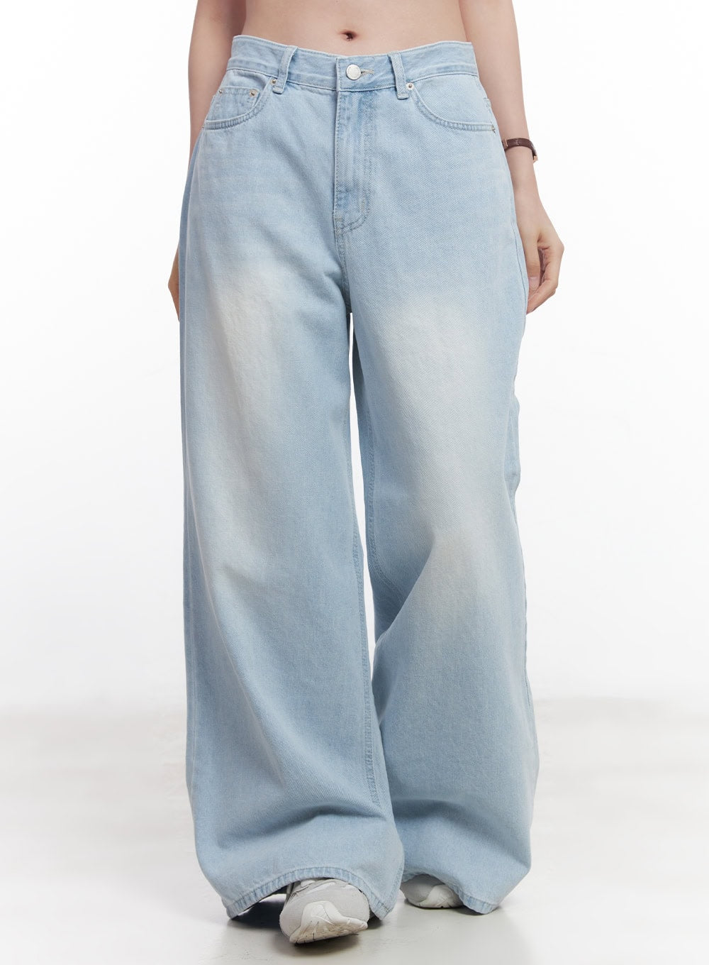 Judie Washed Wide-Leg Jeans CY519