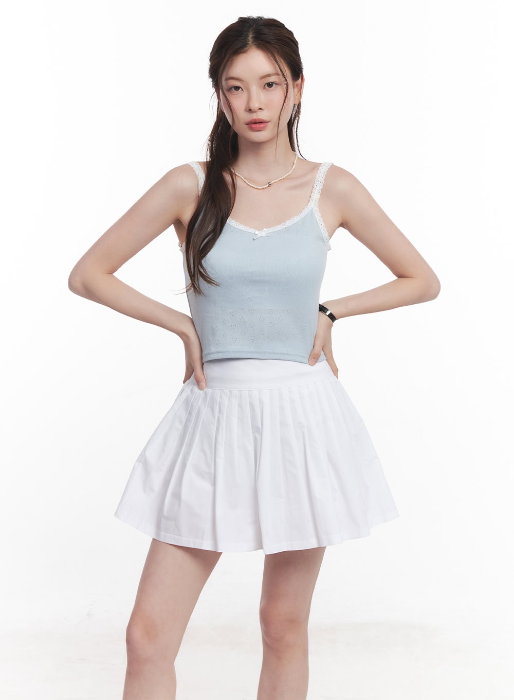 Ribbon Lace-Trim Cami Top CY519