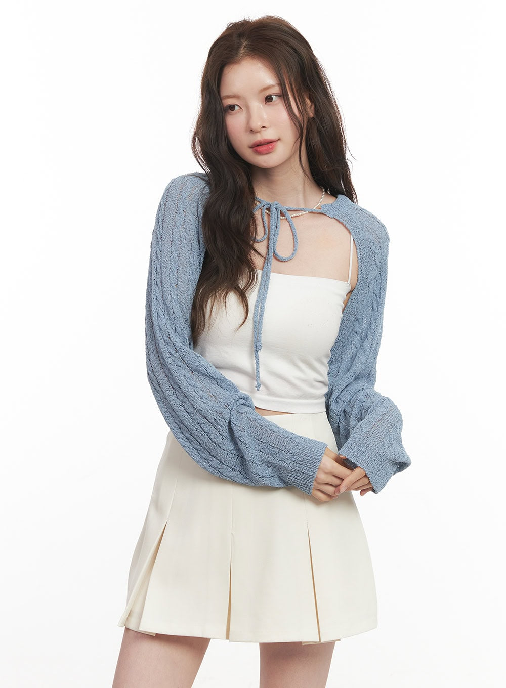 Cable Knit Bolero Cardigan CA502