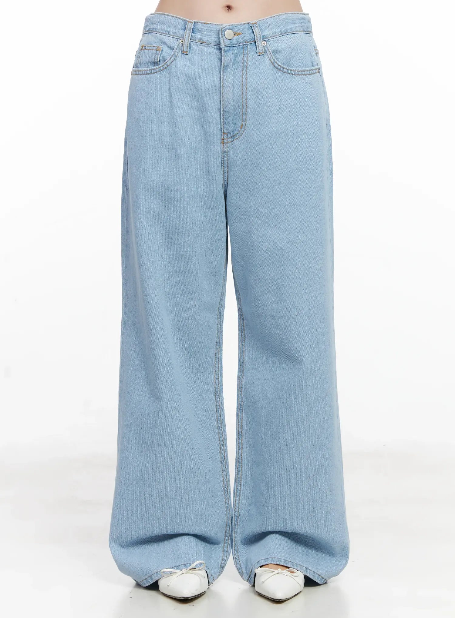 Carmen High-Waist Wide-Leg Denim Jeans CL523
