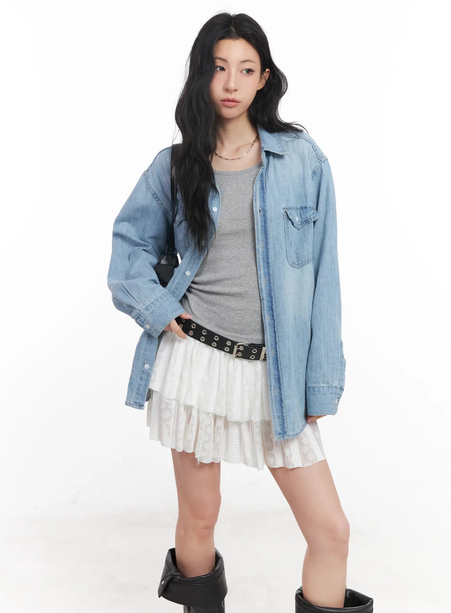 Loose-Fit Denim Collared Shirt CU510
