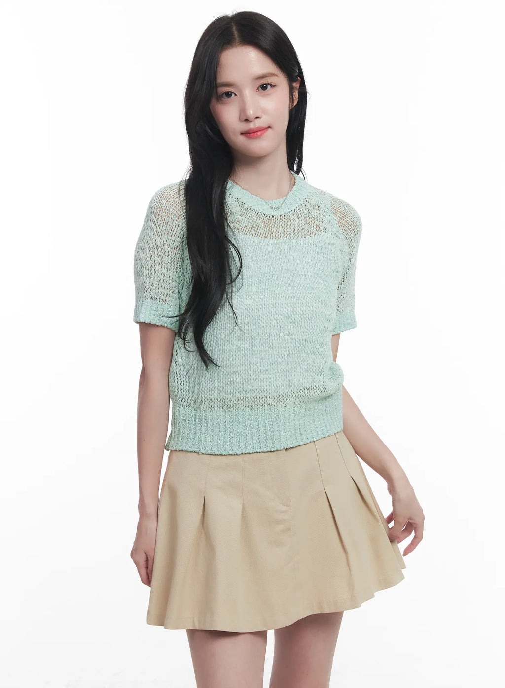 Sheer Short-Sleeve Sweater CU523
