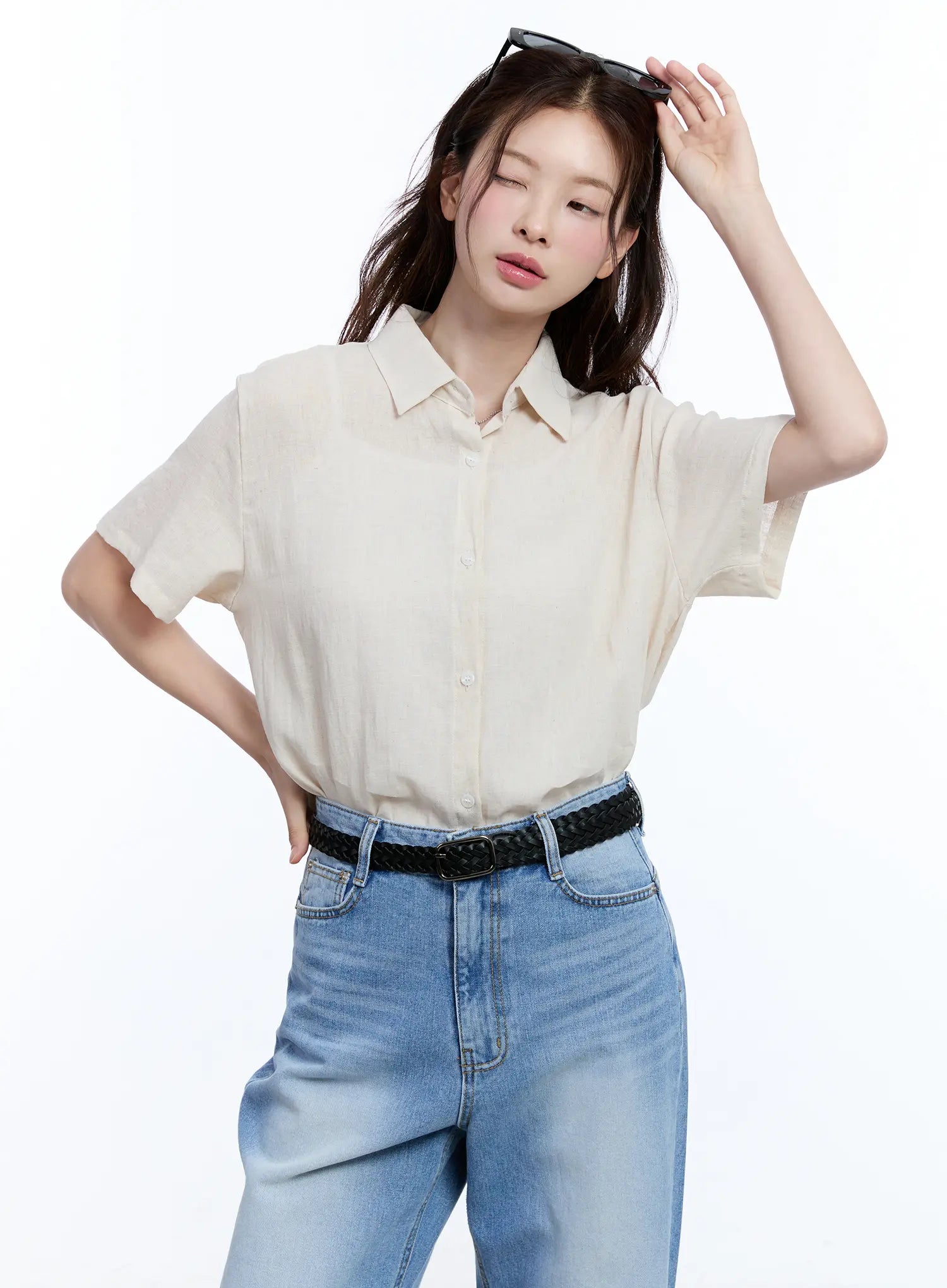 Linen Short-Sleeve Collared CU513