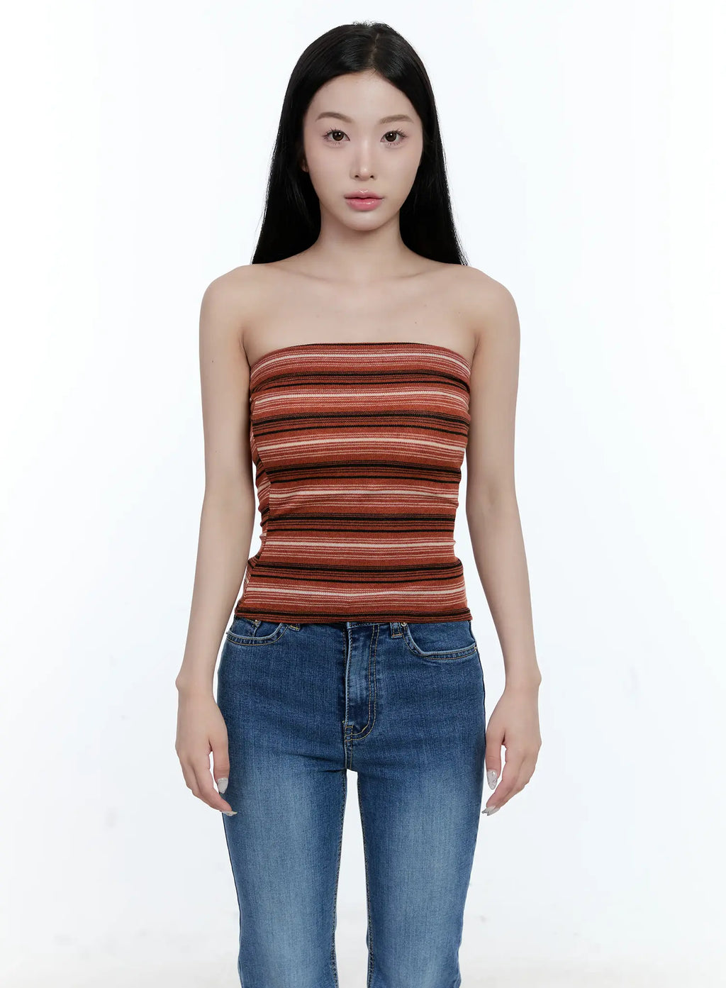 Striped Knit Tube Top CG501