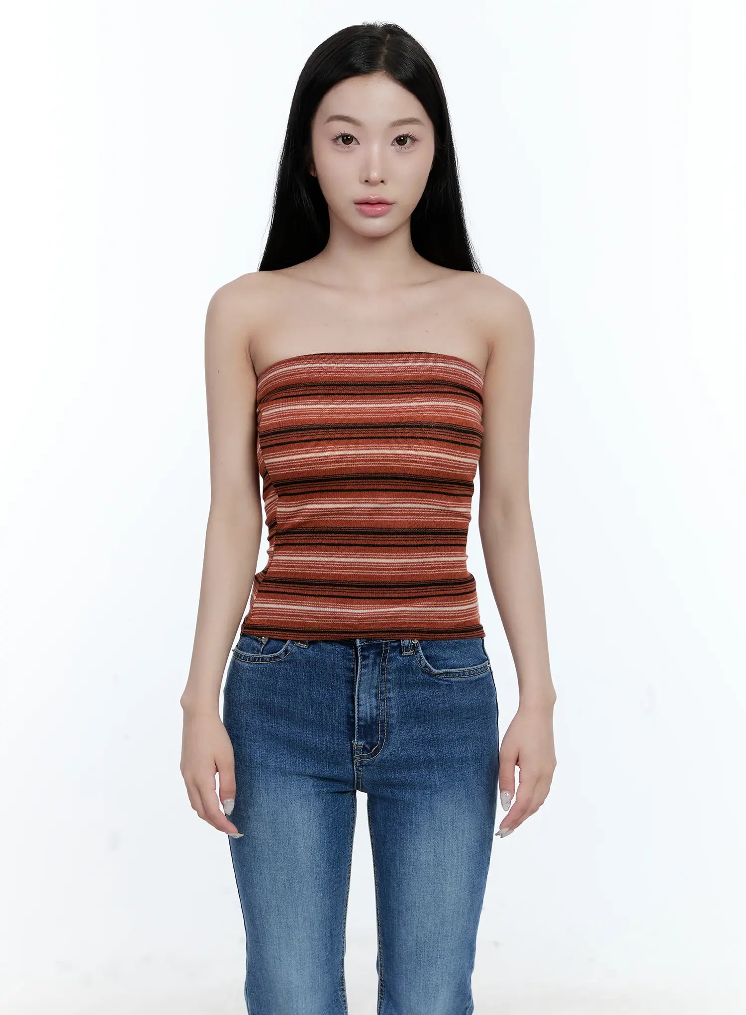 Striped Knit Tube Top CG501