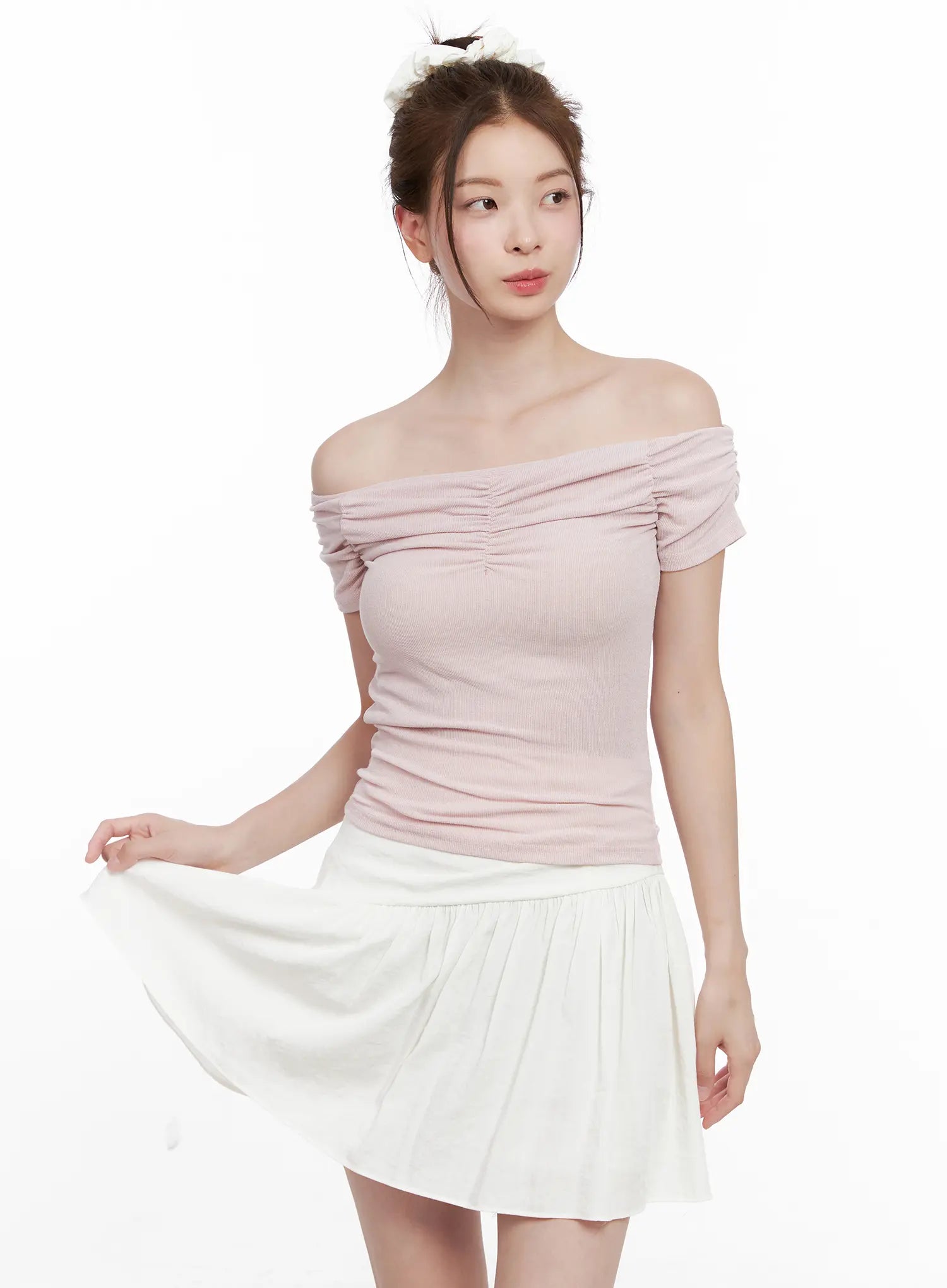 Off-Shoulder Ruched Top CL524