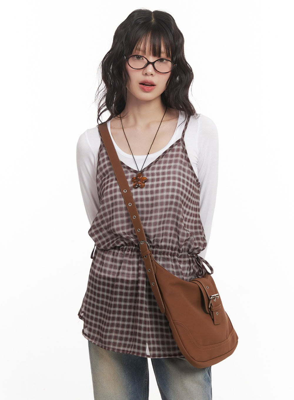 Sheer Checkered Mini Dress CM519