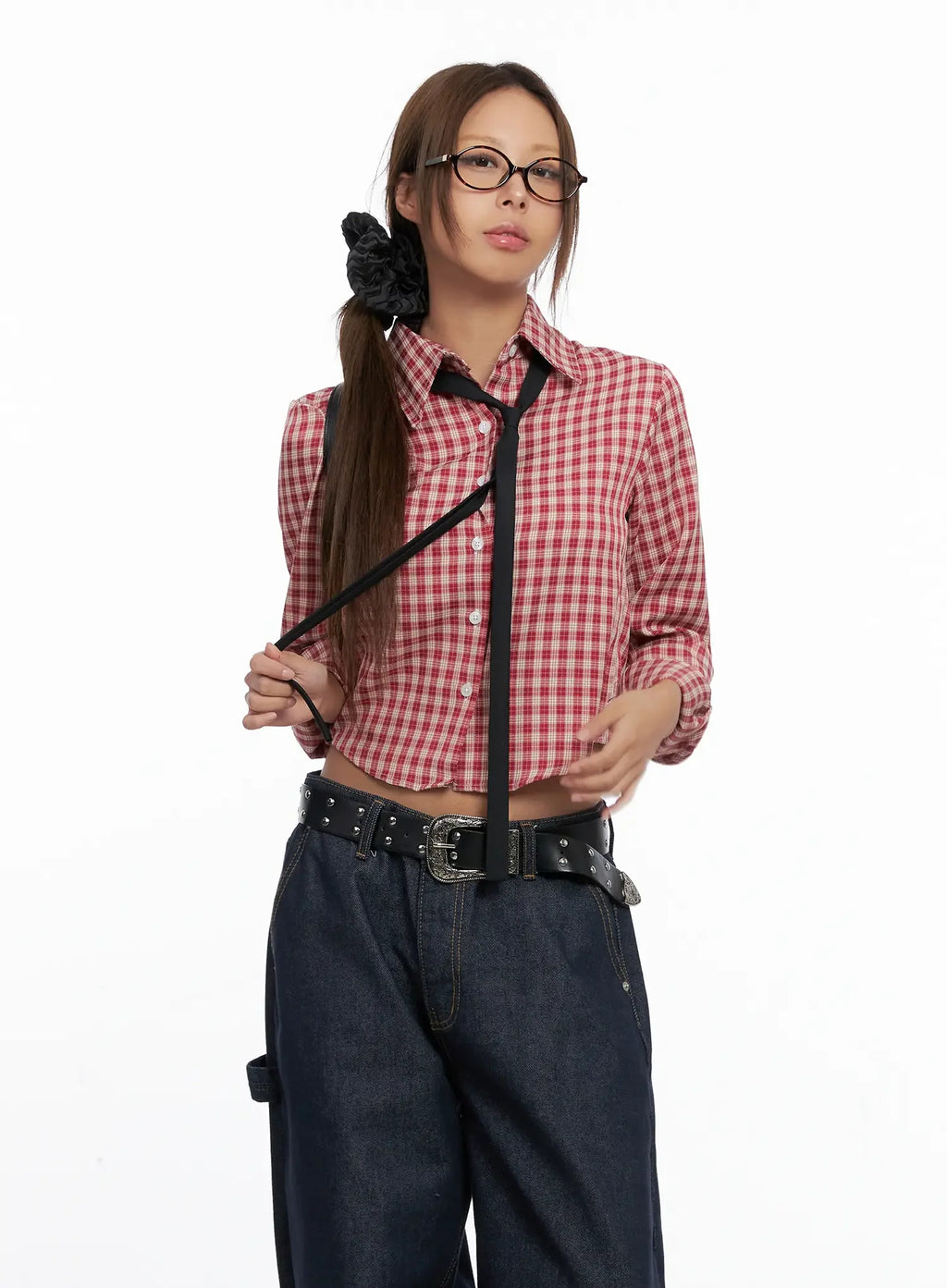 Checkered Crop Long Sleeve CS522