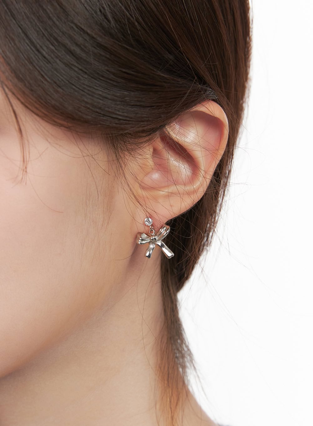 Small Cubic Ribbon Earrings CJ515