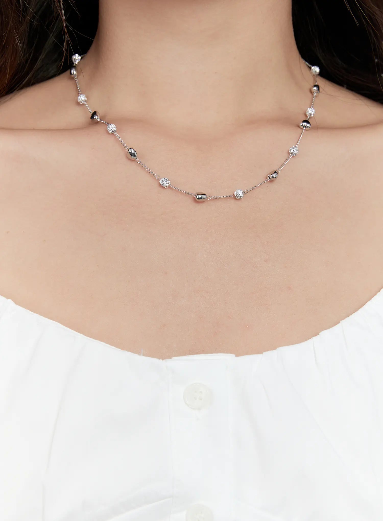 Cubic Heart Chain Necklace CG501