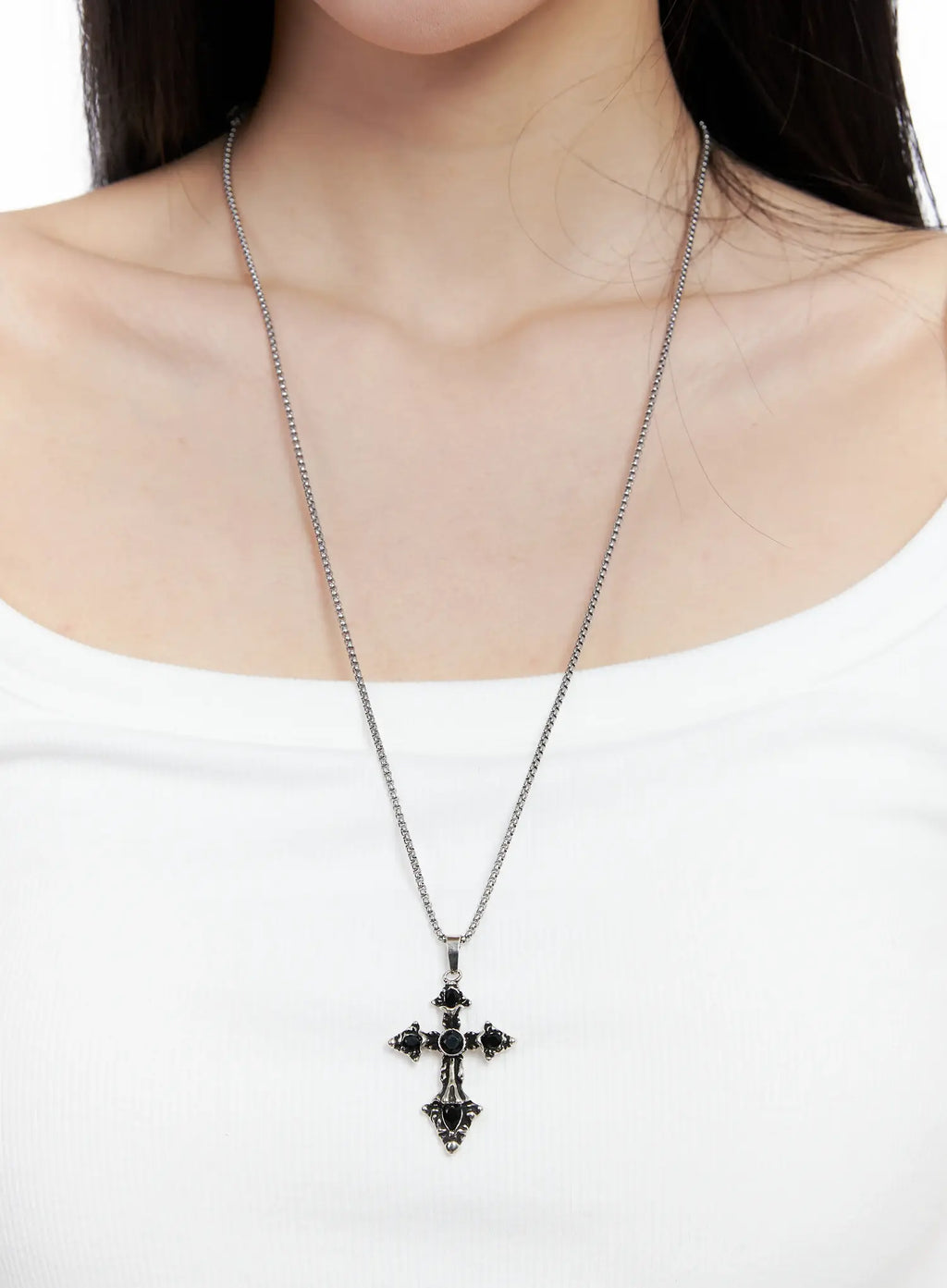 Black Cross Necklace CO503