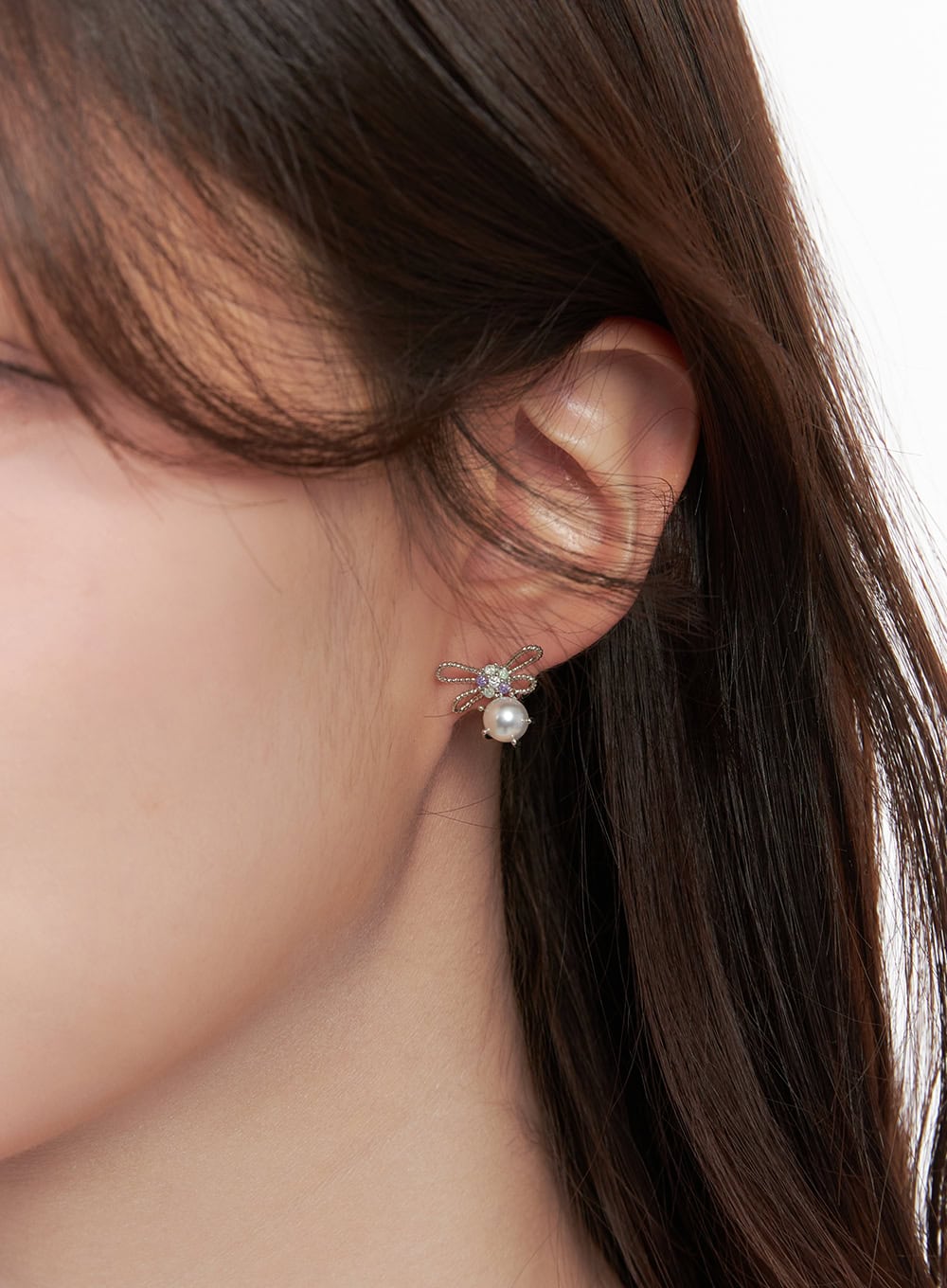 Pearl Ribbon Earrings CJ515