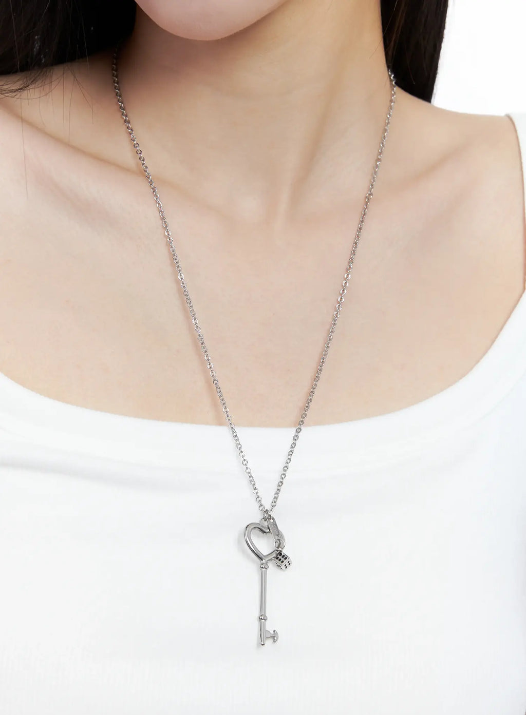 Heart Key Long Necklace CO503