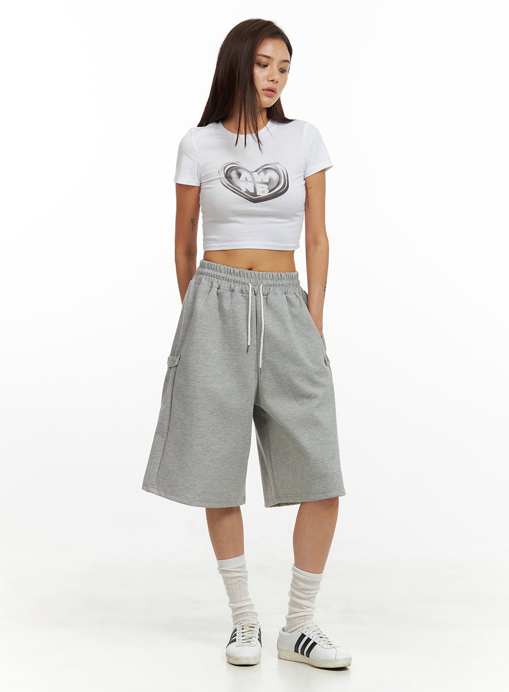 Cotton Cargo Sweat Shorts IU419