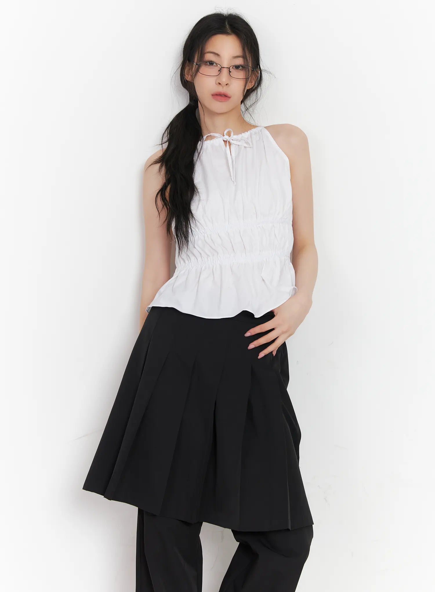 Shirred Halter-Neck Blouse CU510