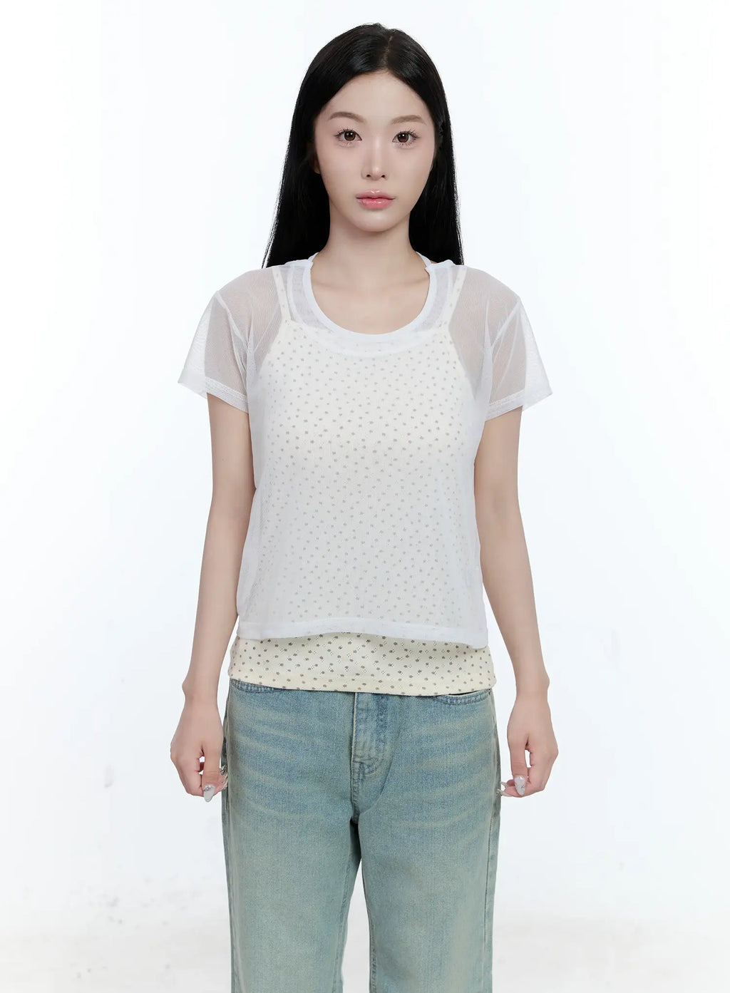 Sheer Tie-Strap Tee CG501