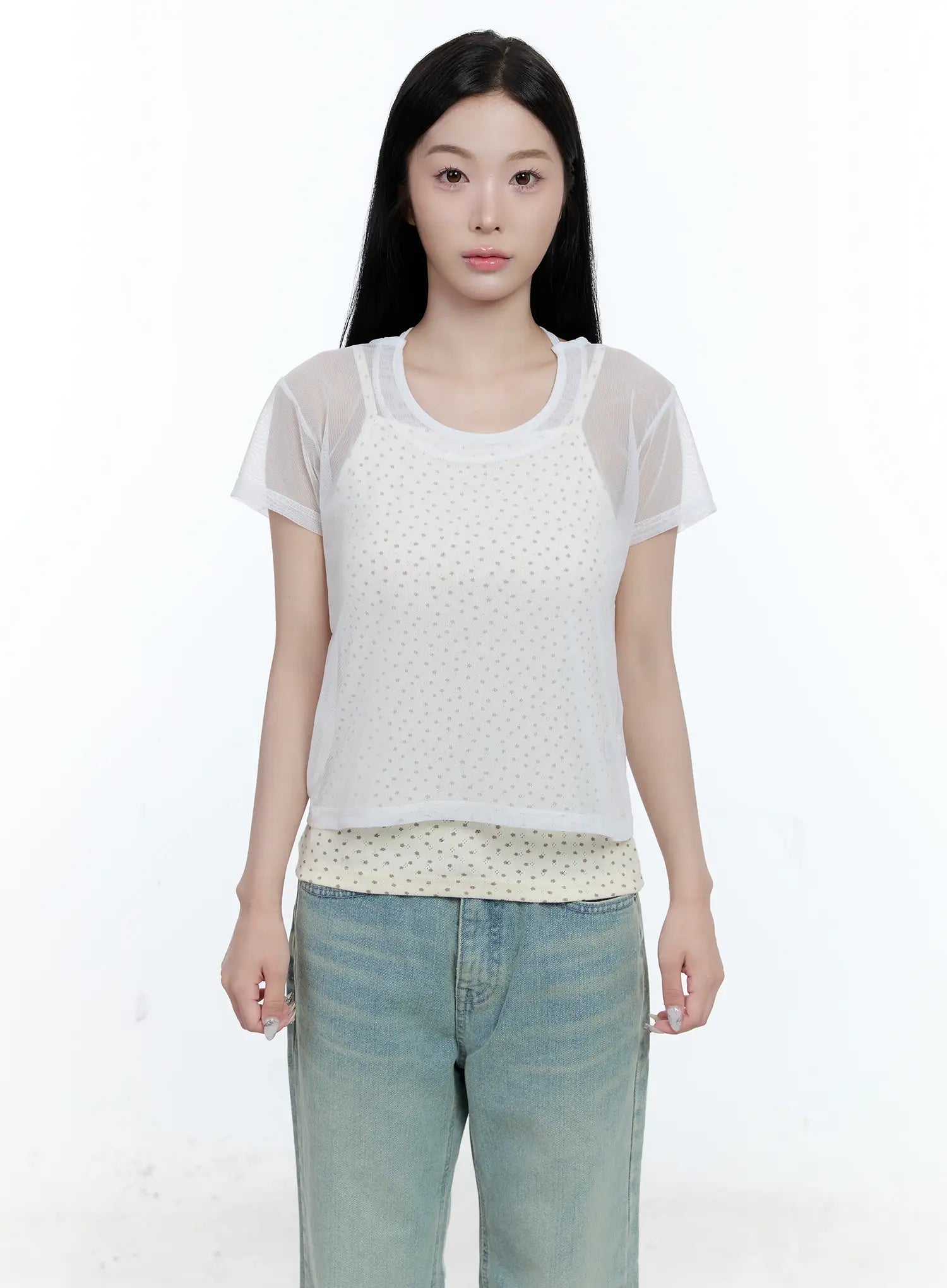 Sheer Tie-Strap Tee CG501