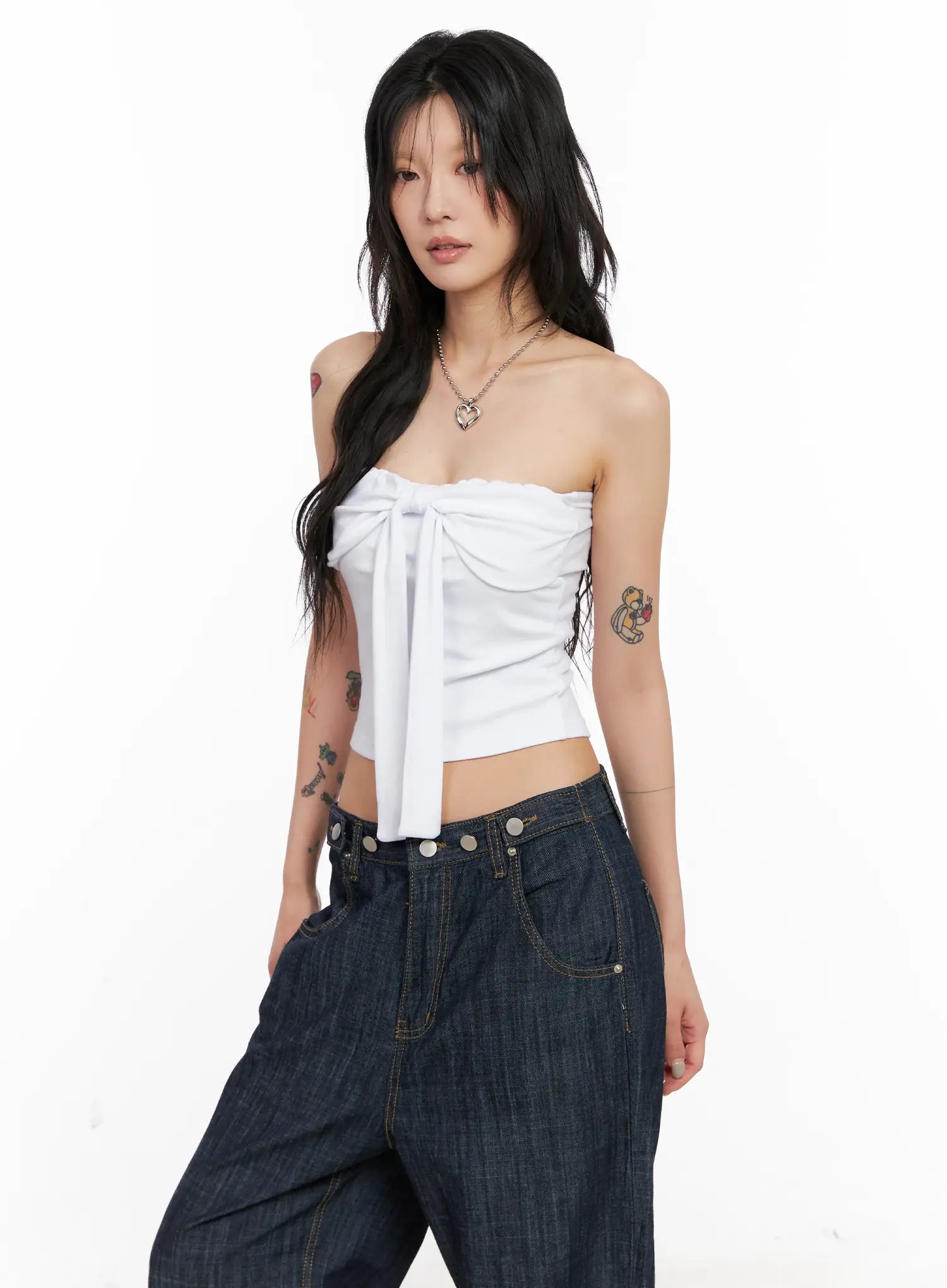 Ribbon-Tie Tube Top CL528