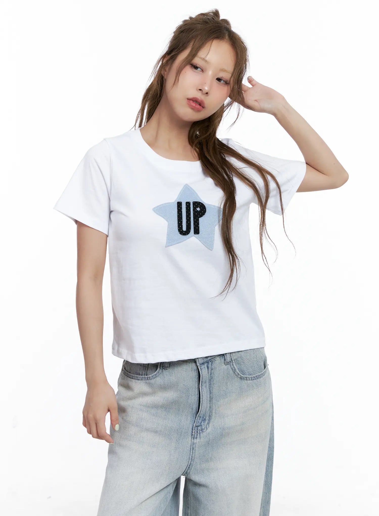 Star Patch Semi-Crop Tee CL511