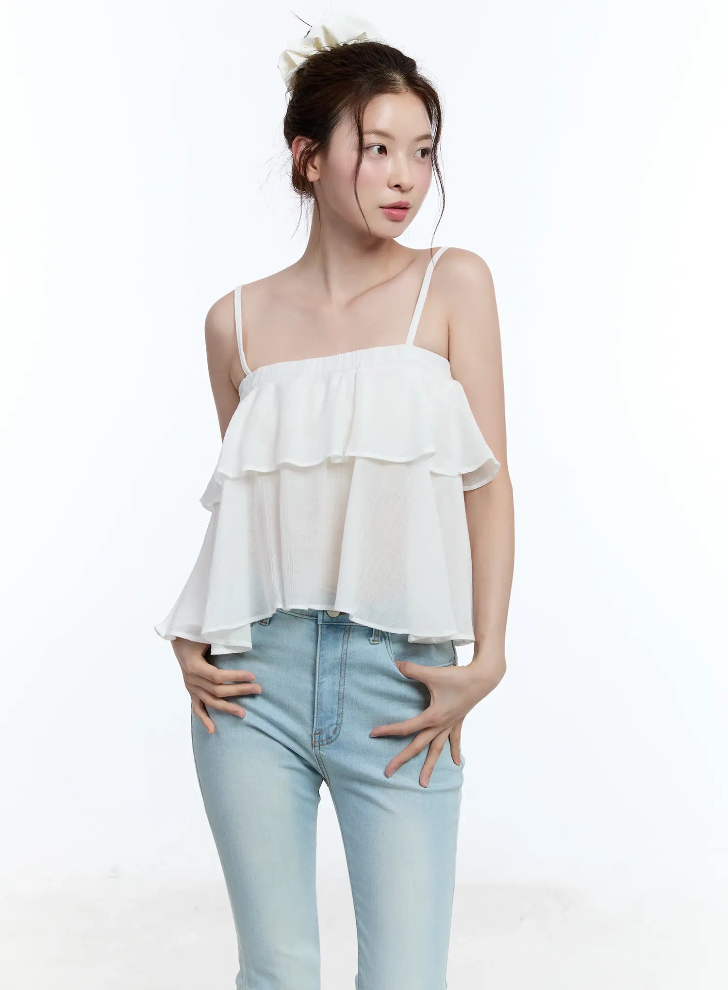 Sheer Ruffle Cami Top CU513