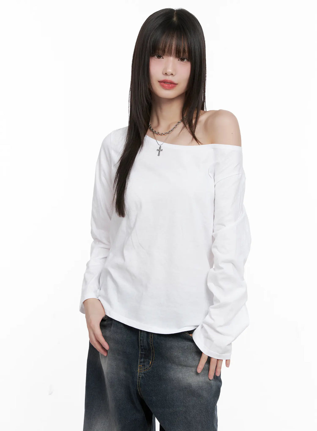 Off-Shoulder Long Sleeve Top CG515