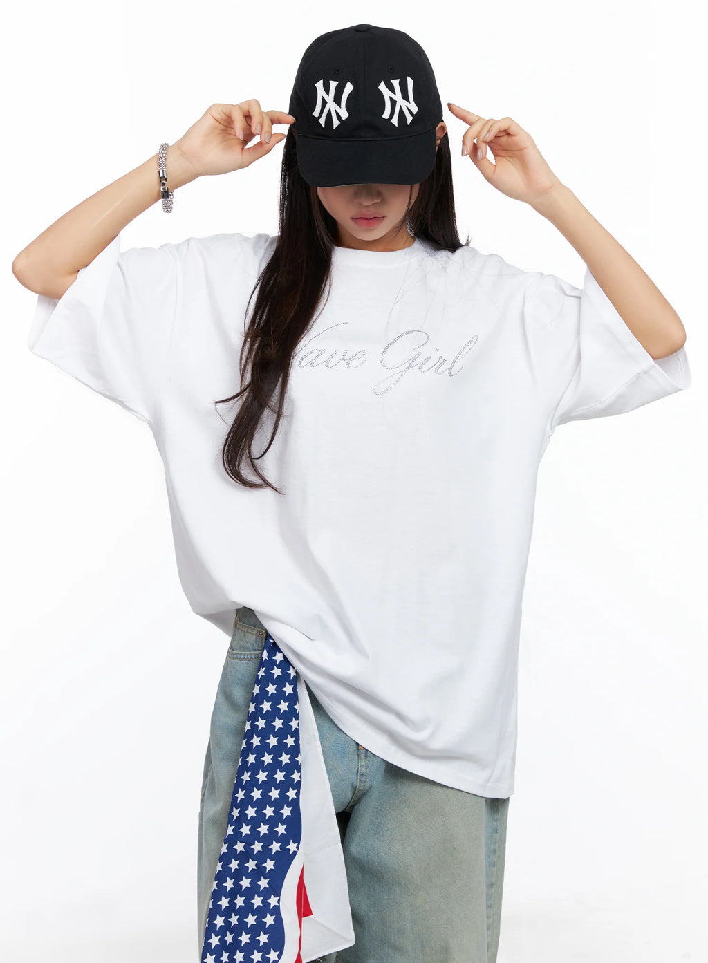 Oversized Text Print Tee CO515